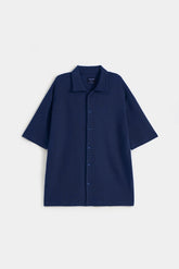 Ottoman Oversized Collar Shirt - Yale Blue